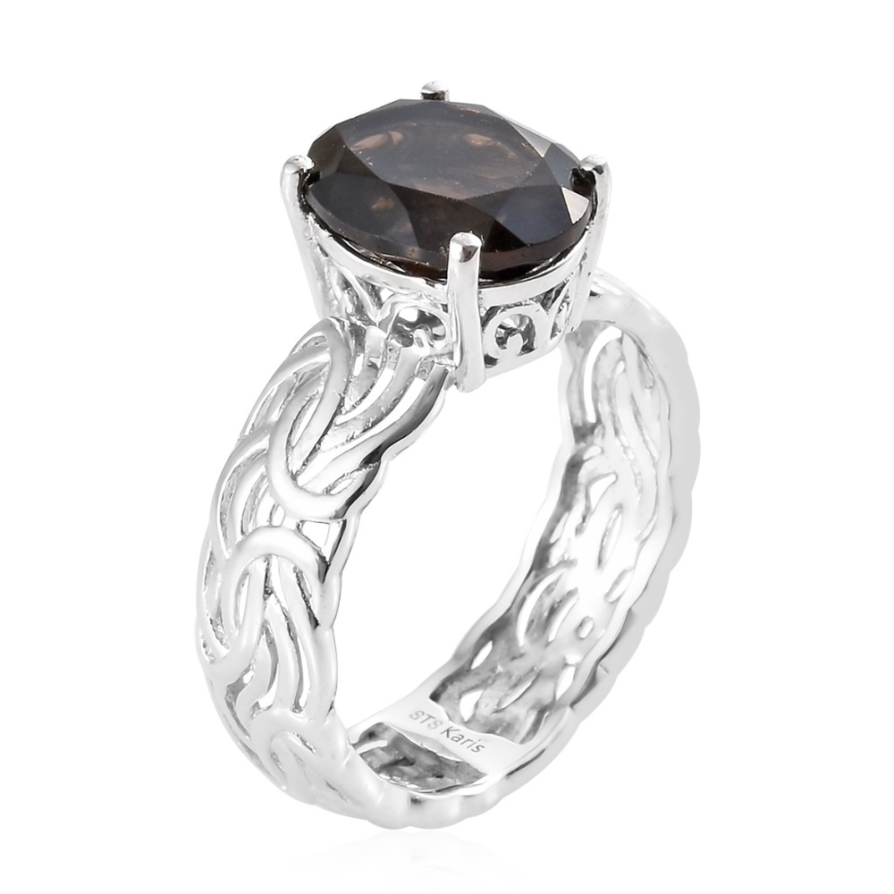 NEW Size 5 Brazilian Smoky Quartz Solitaire Ring - Picture 4 of 6